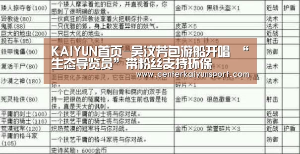 KAIYUN首页-吴汶芳包游船开唱 “生态导览员”带粉丝支持环保(图1) 开云体育官方入口